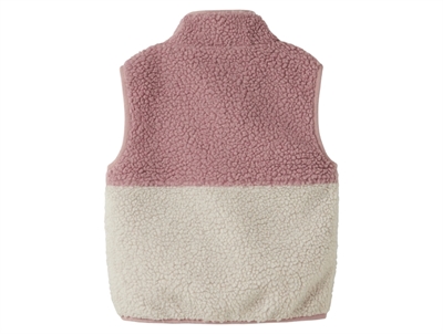 Name It teddyvest i woodrose og offwhite bagside