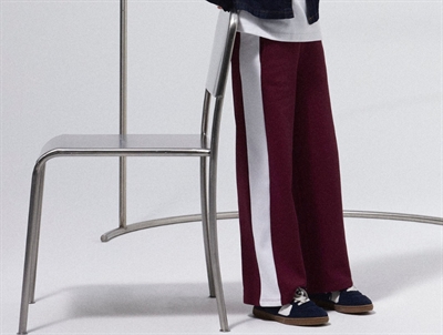 Name It bukser burgundy med brede ben og stribe