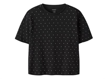 Name It t-shirt black med glitterprikker