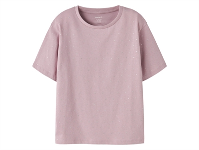 Name It t-shirt keepsake lilac med glitterprikker