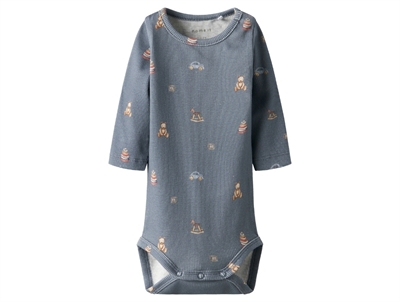 Name It body blå flint stone i rib med legetøjsprint foran