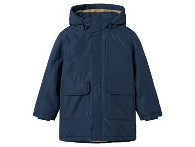 Name It parka jakke spellbound blå til børn med aftagelig hætte