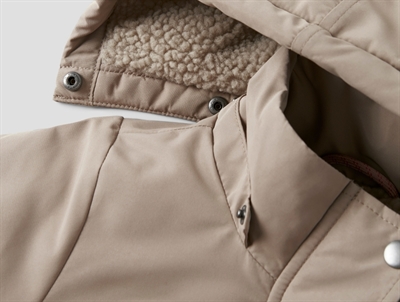 Name It parka vinterjakke i silver mink med aftagelig hætte