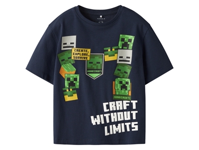 Name It t-shirt navy blazer med Minecraft print