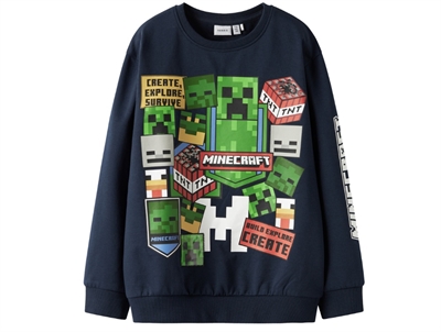 Name It sweatshirt navy blazer med Minecraft print