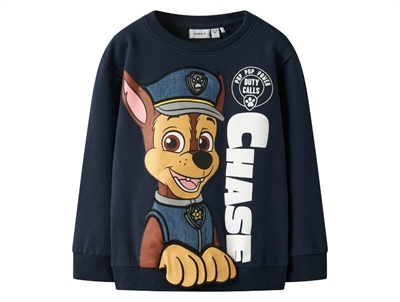 Name It Paw Patrol sweatshirt blå med Chase print forfra  