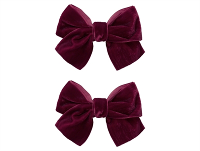 Name It hårspænder burgundy i velour (2-pak)