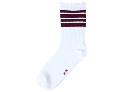 Name It strømper bright white burgundy med striber