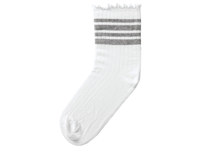 Name It strømper bright white grey melange med striber