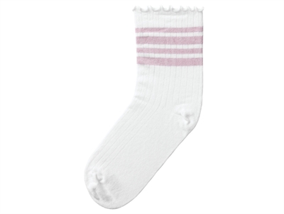 Name It strømper bright white keepsake lilac med striber