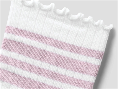 Name It strømper bright white keepsake lilac med striber