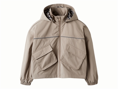 Name It jakke i beige nuance med aftagelig hætte  