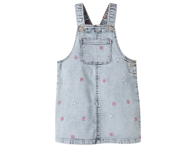 Name It denimkjole i lys blå nuance med hjertebroderi