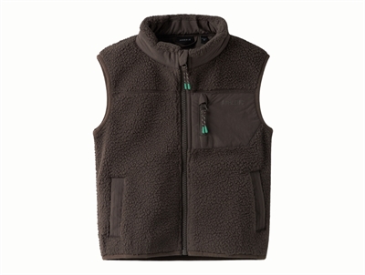 Name It teddyvest i brun nuance med lynlås