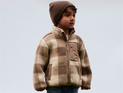 Name It teddyjakke i ternet brun nuance på barn