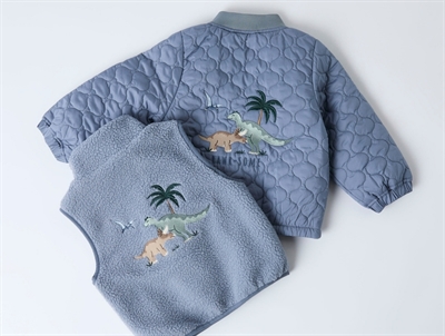 Name It teddy gilet flint stone med dinosaur på ryggen