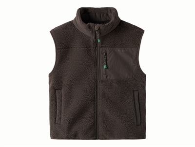 Name It teddy vest i mørkebrun nuance med brystlomme  