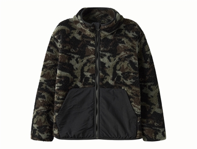 Name It teddyjakke i grøn nuance med print  