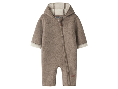 Name It fleece køredragt walnut med hætte