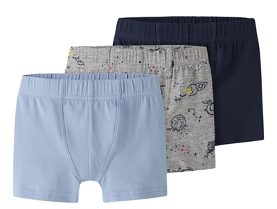 Name It boxershorts grey melange med rumprint 3-pak