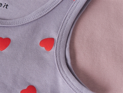 Name It undertøjstop lavender gray med hjerteprint 2-pak