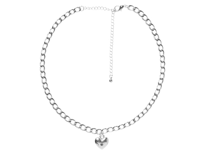 halskæde fra Name It i sølv med hjertevedhæng