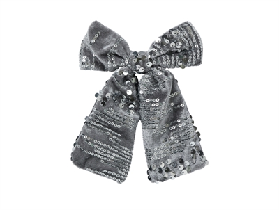 hårsløjfe fra Name It i grå med pailletter