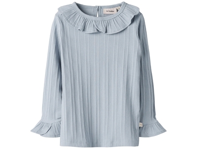 Lil\' Atelier bluse zen blue med flæser