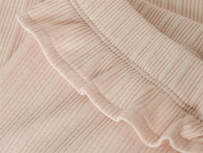 Lil\' Atelier leggings novelle peach med flæsekant