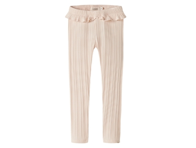Lil' Atelier leggings novelle peach med flæsekant