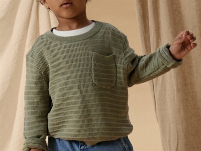 Lil\' Atelier striktrøje seagrass med brystlomme