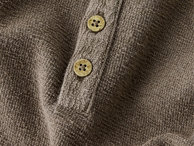 Lil\' Atelier sweatshirt i brun nuance med grandad-krave og knapper