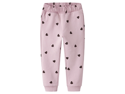 name it mini bukser burnished lilac med hjerteprint