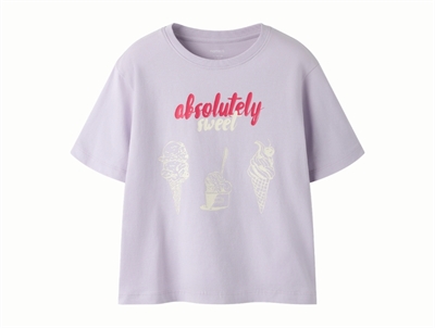 Name It t-shirt i lilla nuance orchid petal med absolutely sweet isprint