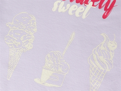 Name It t-shirt i lilla nuance orchid petal med is print foran