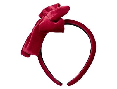 Name It hårbøjle i rød velour med stor sløjfe