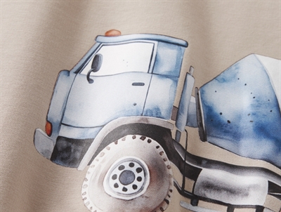 name it mini sweatshirt island fossil med lastbilprint tæt på