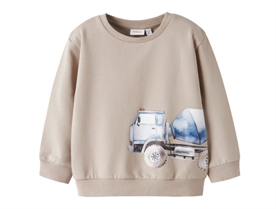 name it mini sweatshirt island fossil med lastbilprint forside