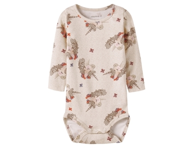 Name It Baby body i peyote melange med enhjørningeprint