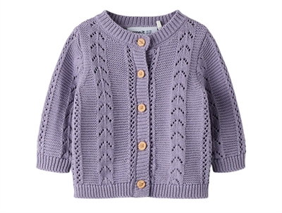 Name It cardigan lavender gray i hulstrik