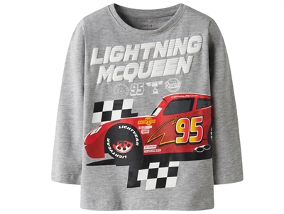 Name It bluse grey melange med Lightning McQueen print