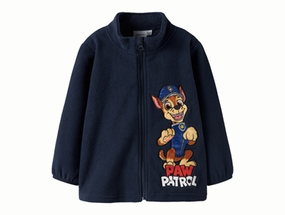 Name It fleece cardigan i mørkeblå nuance med Paw Patrol motiv foran