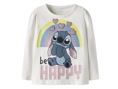 Name It bluse cloud dancer med Stitch og glitter print