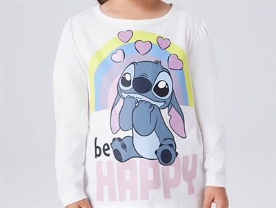 Name It bluse cloud dancer med Stitch og glitter print