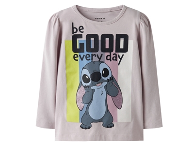 Name It bluse lilac marble med Stitch og glitter print