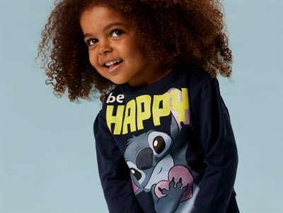 Name It sweatshirt navy blazer med Stitch og glitter print