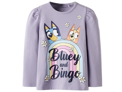 Name It bluse lavender gray med Bluey og Bingo print