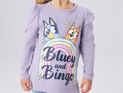 Name It bluse lavender gray med Bluey og Bingo print