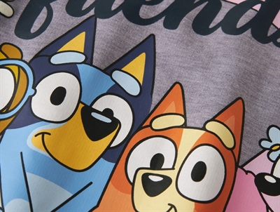 Name It sweatshirt lavender gray melange med Bluey og friends print