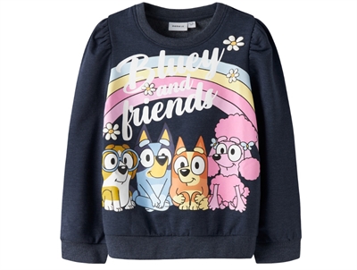 Name It sweatshirt navy blazer melange med Bluey og friends print